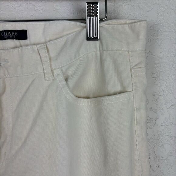 Chaps Stretch Corduroy Pants Ivory Womens 10 Fall Winter Office Casual Workwear - Picture 3 of 12